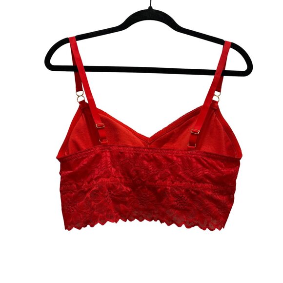 Aerie Red Lace Nylon XL Bralette Top With Adjustable Straps - Picture 2 of 6